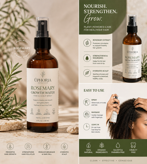 Üphoria Organics Rosemary Growth Water Spray (Hair & Scalp)